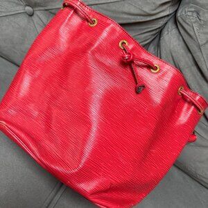 Louis Vuitton Noé Red Epi Leather Bucket Bag | Vintage | Authentic